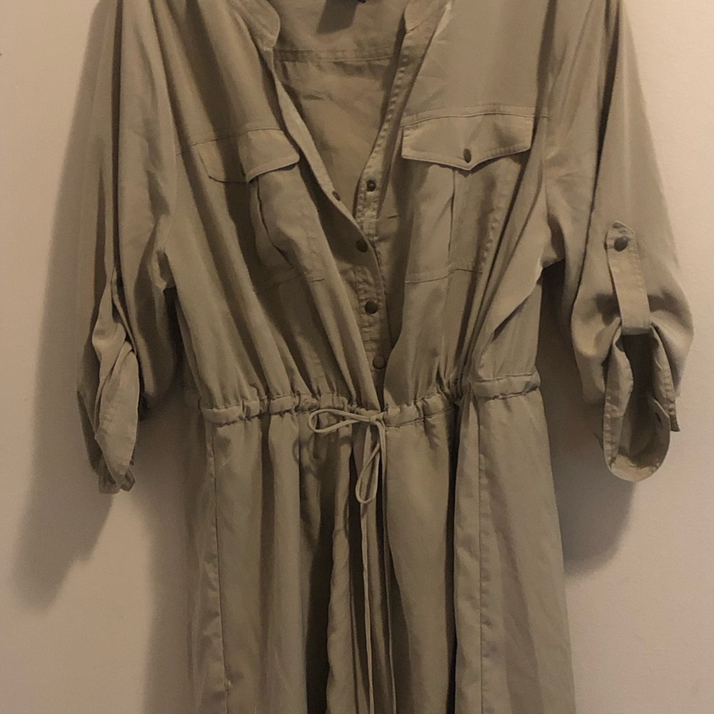 Khaki Button-Up Women's Jacket